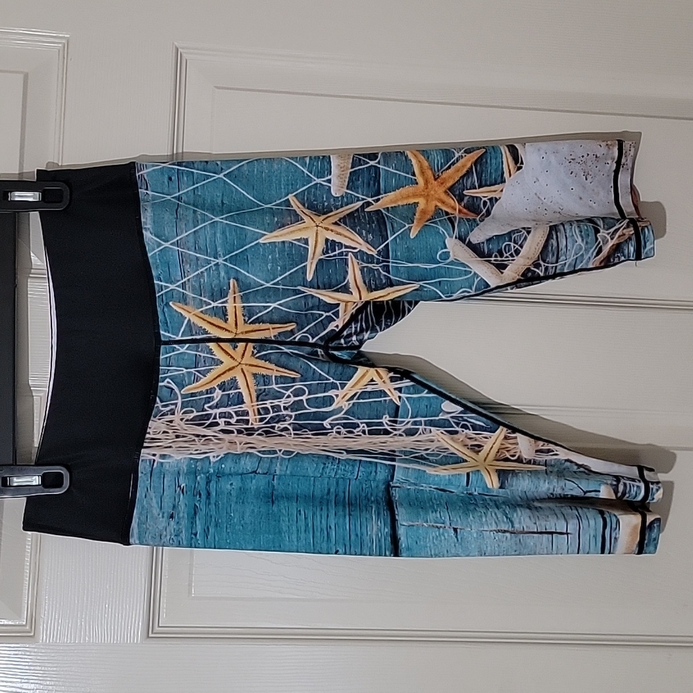Beach Print Yoga Capris
